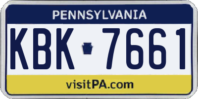 PA license plate KBK7661