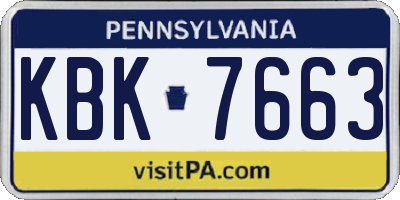 PA license plate KBK7663