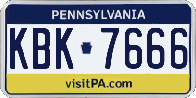PA license plate KBK7666