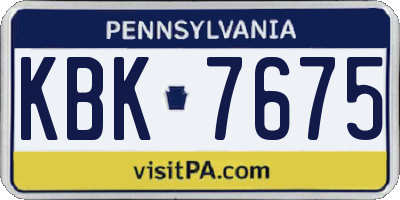 PA license plate KBK7675