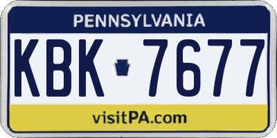 PA license plate KBK7677
