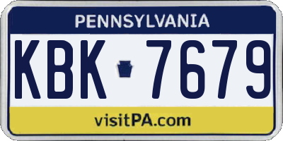 PA license plate KBK7679