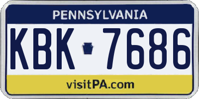 PA license plate KBK7686