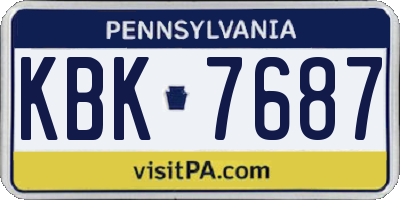 PA license plate KBK7687