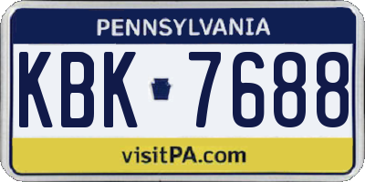 PA license plate KBK7688