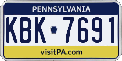 PA license plate KBK7691