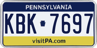 PA license plate KBK7697