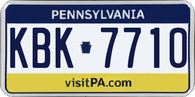 PA license plate KBK7710