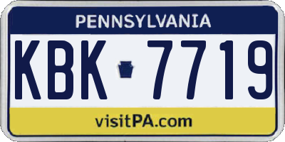 PA license plate KBK7719