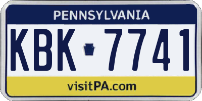PA license plate KBK7741
