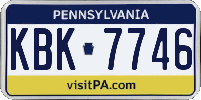 PA license plate KBK7746