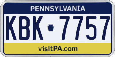 PA license plate KBK7757