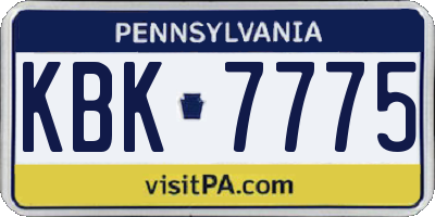 PA license plate KBK7775