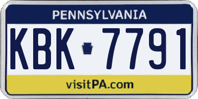 PA license plate KBK7791