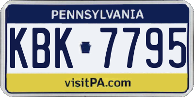 PA license plate KBK7795