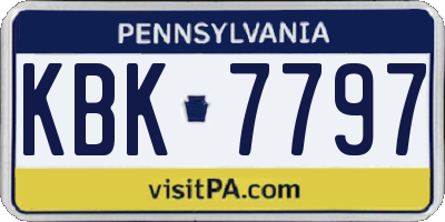 PA license plate KBK7797