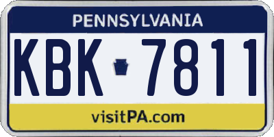 PA license plate KBK7811