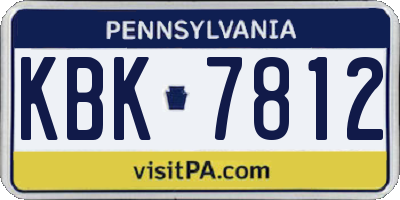 PA license plate KBK7812