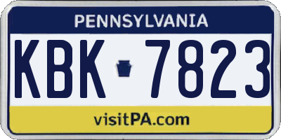PA license plate KBK7823