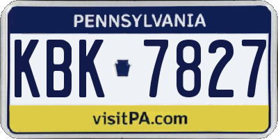 PA license plate KBK7827