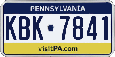 PA license plate KBK7841