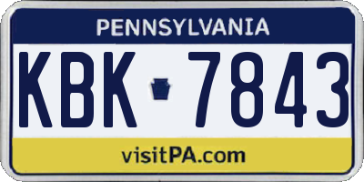 PA license plate KBK7843