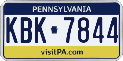 PA license plate KBK7844