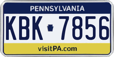 PA license plate KBK7856