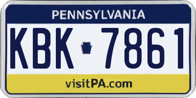PA license plate KBK7861