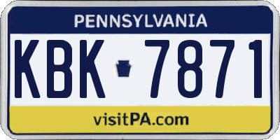 PA license plate KBK7871