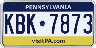 PA license plate KBK7873