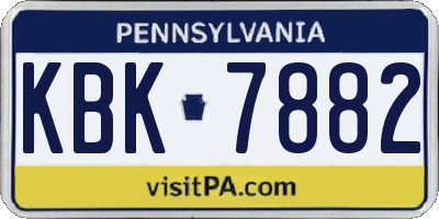 PA license plate KBK7882