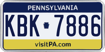 PA license plate KBK7886
