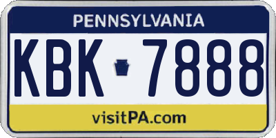 PA license plate KBK7888