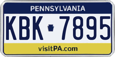 PA license plate KBK7895