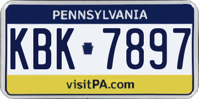 PA license plate KBK7897