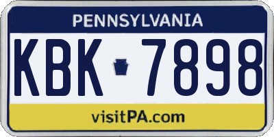PA license plate KBK7898
