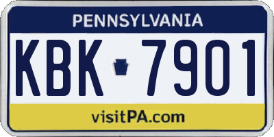 PA license plate KBK7901
