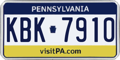 PA license plate KBK7910