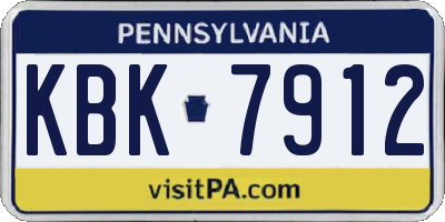 PA license plate KBK7912