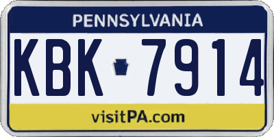 PA license plate KBK7914
