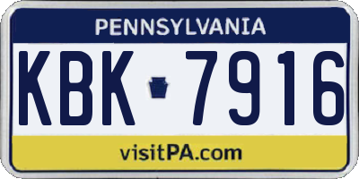 PA license plate KBK7916