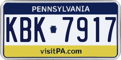 PA license plate KBK7917