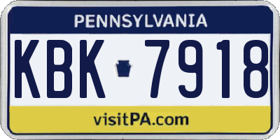 PA license plate KBK7918