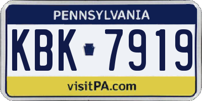 PA license plate KBK7919