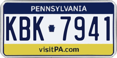 PA license plate KBK7941
