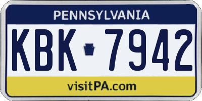PA license plate KBK7942