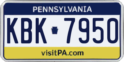 PA license plate KBK7950