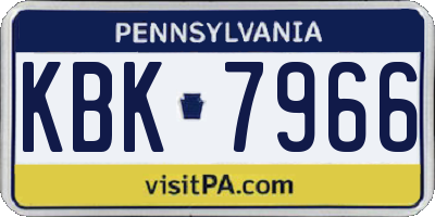 PA license plate KBK7966