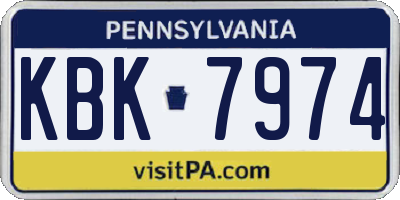 PA license plate KBK7974